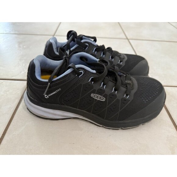 Keen Utility Women Sz 6.5M Vista Safety Black Utility Shoe Sneaker Steel Toe EUC - Picture 2 of 10